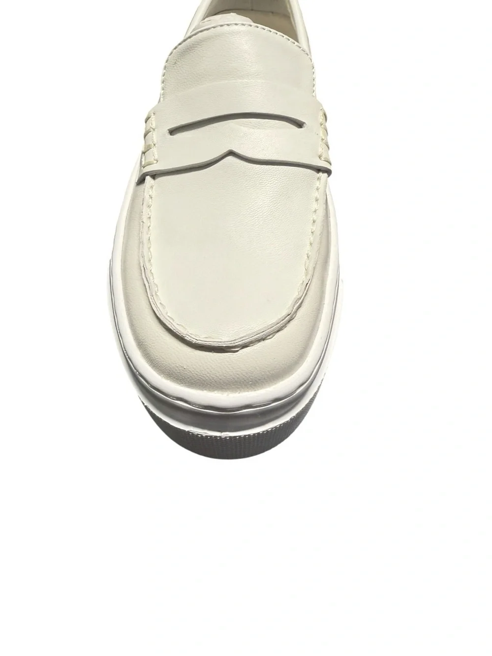 NWOT J/SLIDES Ava Sneaker White Leather Platform Loafer Size 7.5
